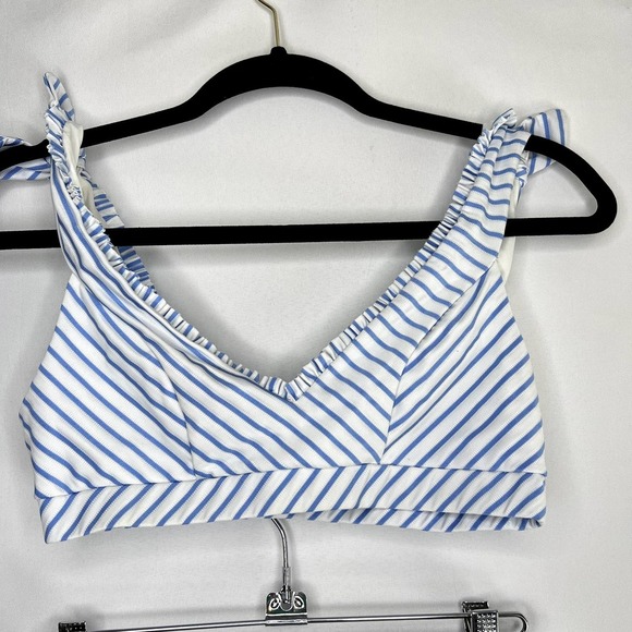 Tularosa Blue and White Striped One Piece Swimsuit - Picture 2 of 12